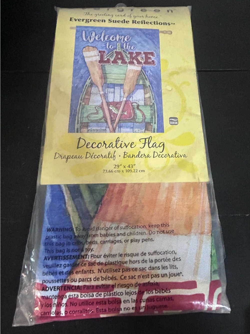 Welcome to the Lake Decorative Flag - Yellow